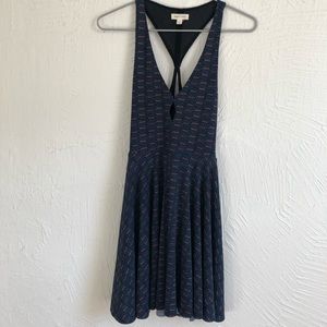 UO Silence + Noise Navy Dress Orange Zig Zags